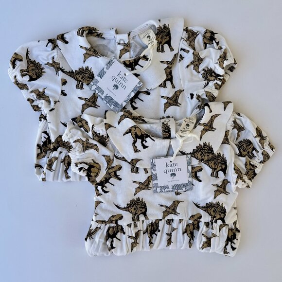 Kate Quinn Bubble Romper Set | Peter Pan Collar, Dinosaurs Print, 2-Pack | 18–24 - Picture 8 of 10
